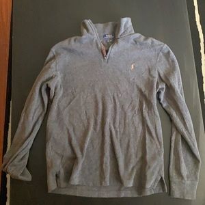 Gray quarter zip polo